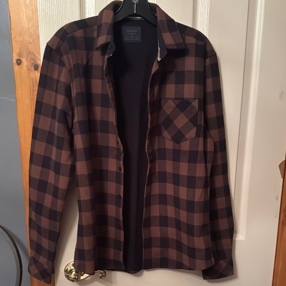 Nomad Brown and Black Lightweight Shirt Jacket